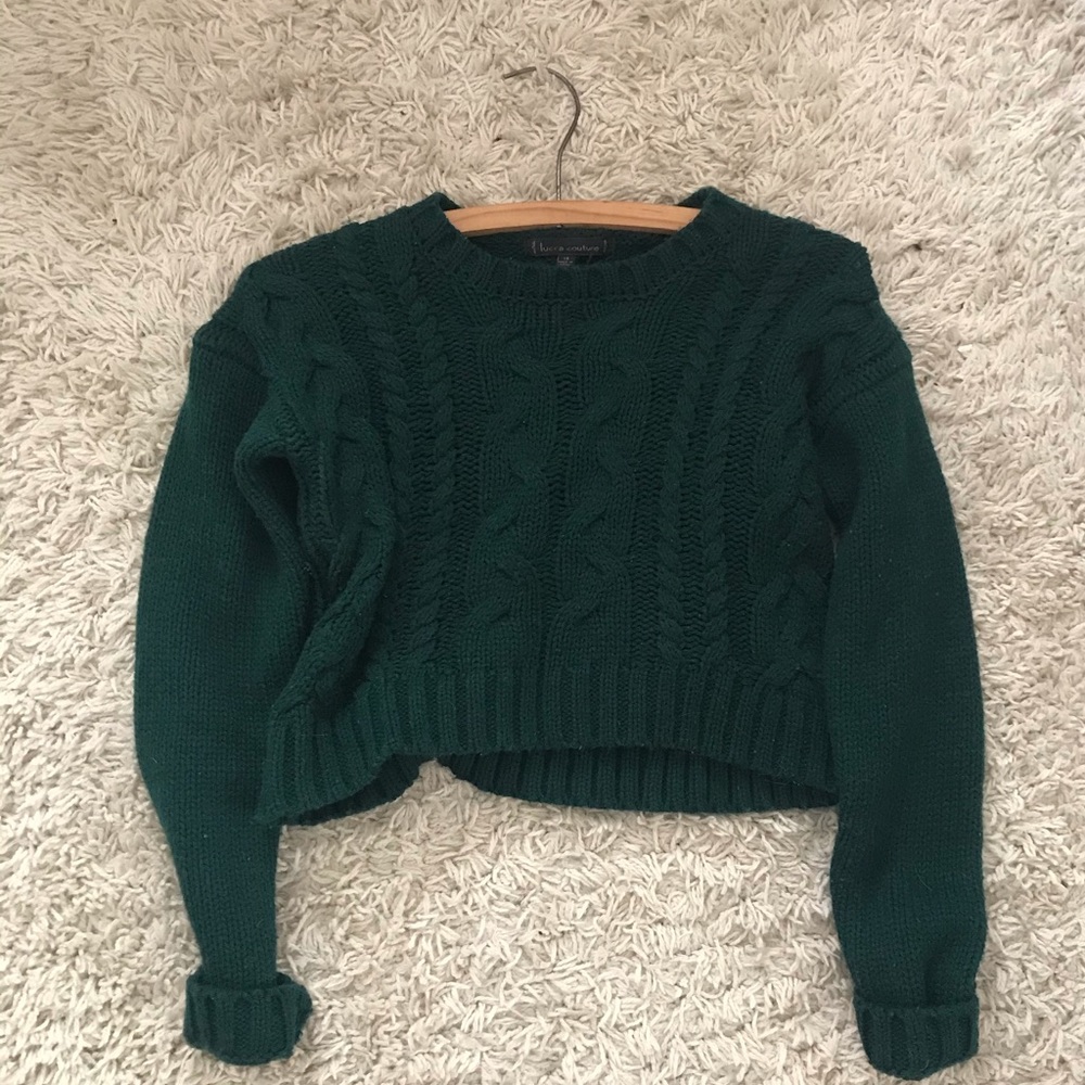 Lucca Couture xs Forest Green Crop Sweater